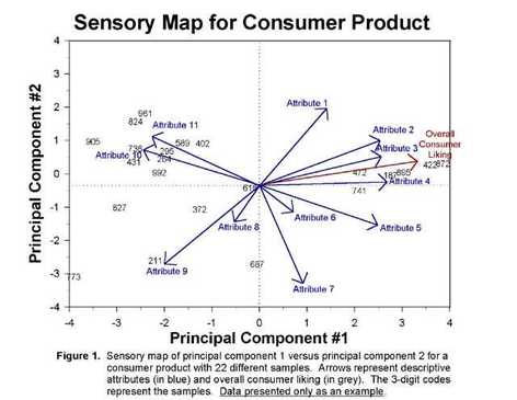 Sensory map for consumer product